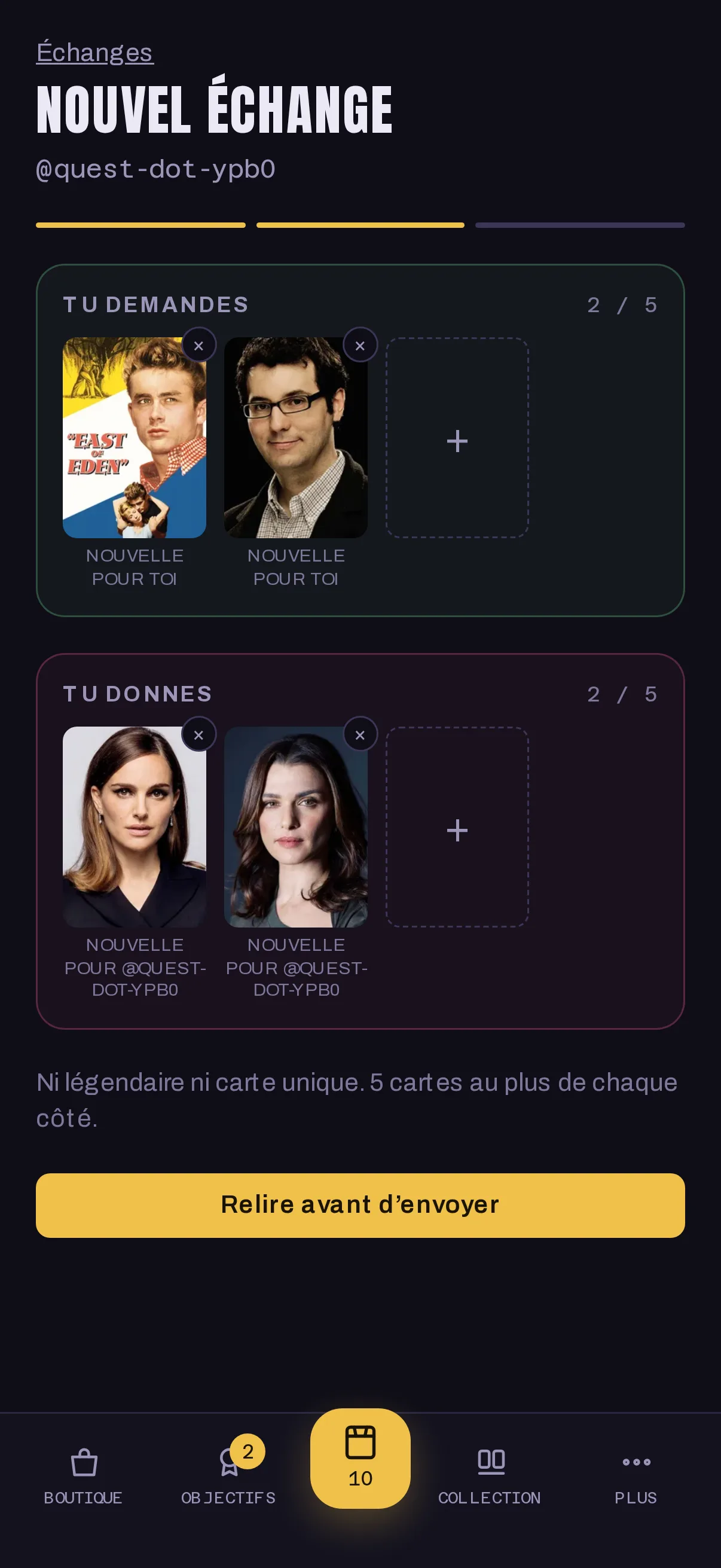 La composition d'un échange
